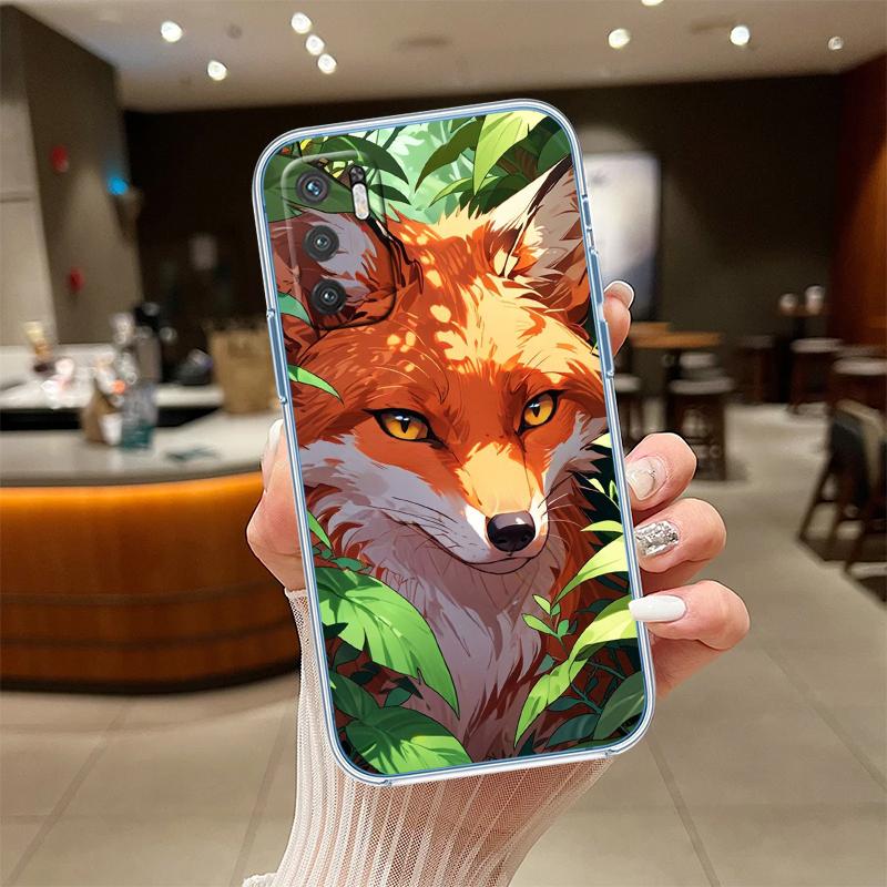 RE31 fox cute Transparent Phone Case for Samsung Galaxy A04 A04S A14 A23 A34 A54 M23 M33 M52 M53