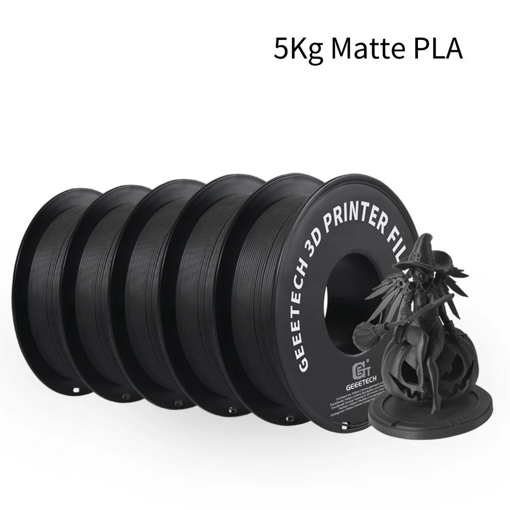 Geeetech 5kg Matte Filament PLA 1.75mm, 3D Printer Material Polylactic Acid, Frosted Texture, Vacuum Packaging