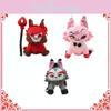 Helluva Boss Хаск Мяу Плюшевая Мягкая Игрушка Животное Мягкий Коралловый Флис Для Декора Детской Комнаты Включены Специальные Персонажи
