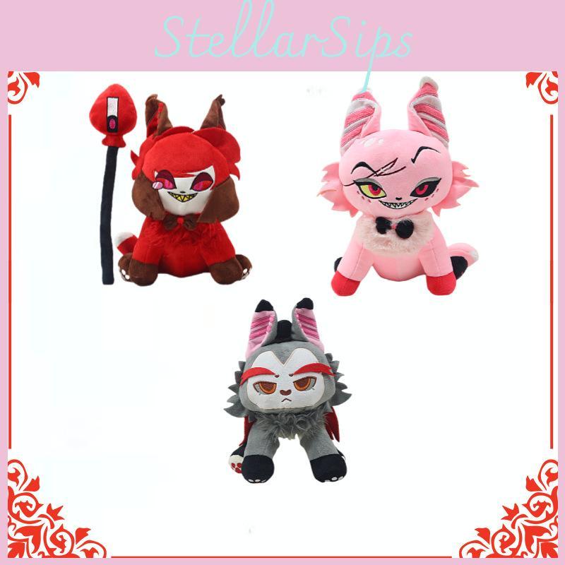 Helluva Boss Хаск Мяу Плюшевая Мягкая Игрушка Животное Мягкий Коралловый Флис Для Декора Детской Комнаты Включены Специальные Персонажи