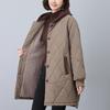 2024 Women's Mid-Length Fleece-Lined Cotton Coat - Plus Size, Loose Fit, Warm Winter Jacket for Middle-Aged Women