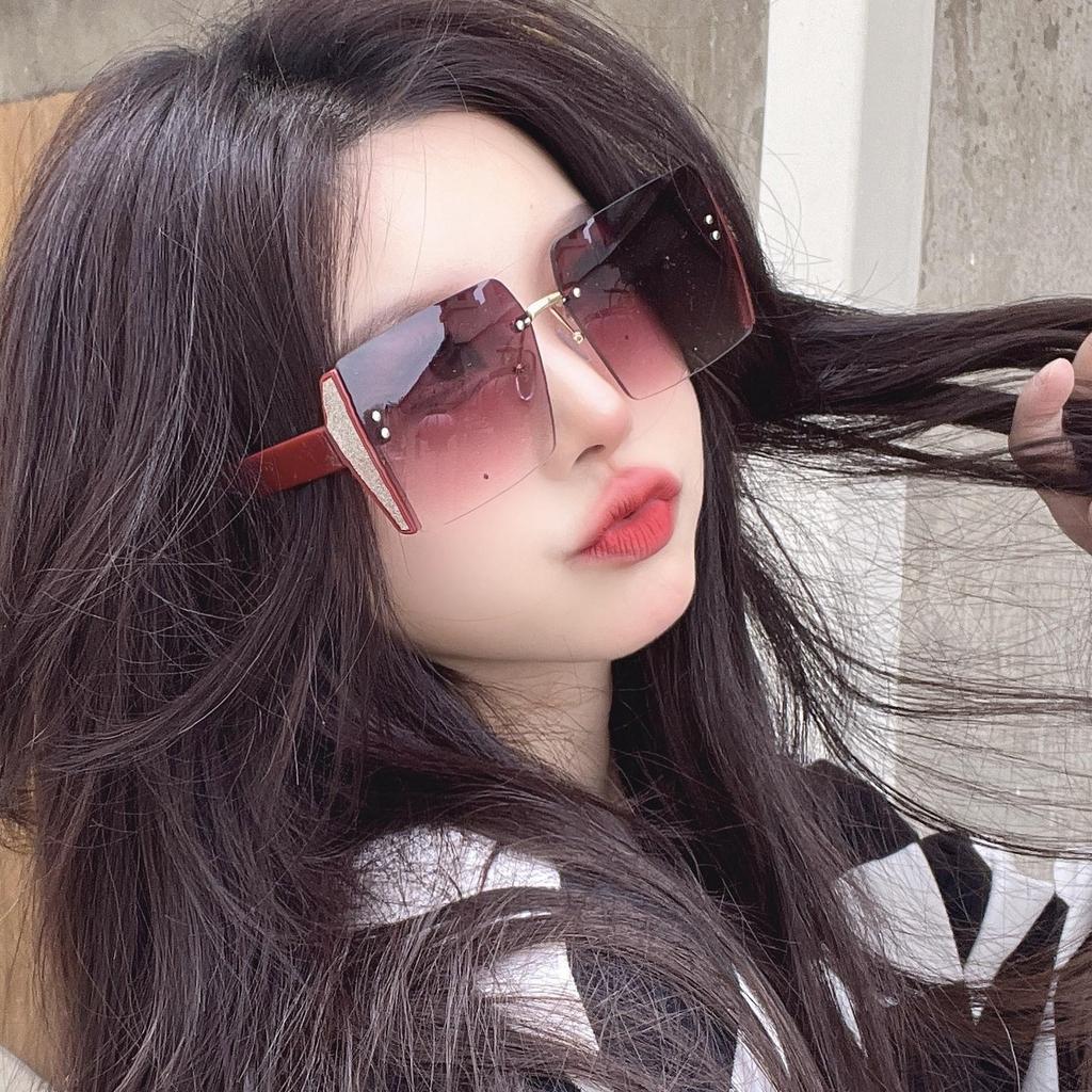 Elmer Alma Personality Солнцезащитные очки без оправы Солнцезащитные очки женские узкие очки с большим лицом