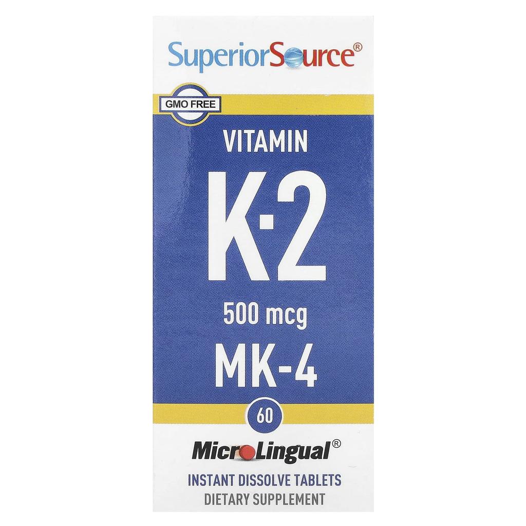 Vitamin K-2, 500Mcg, Instant Dissolve Microlingual 60 Tablets