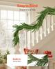 Christmas Garland, 1828 mm Realistic Norfolk Pine Garland, Evergreen Real Touch Artificial Faux Greenery Garlands, for Holiday Indoor Outdoor Xmas