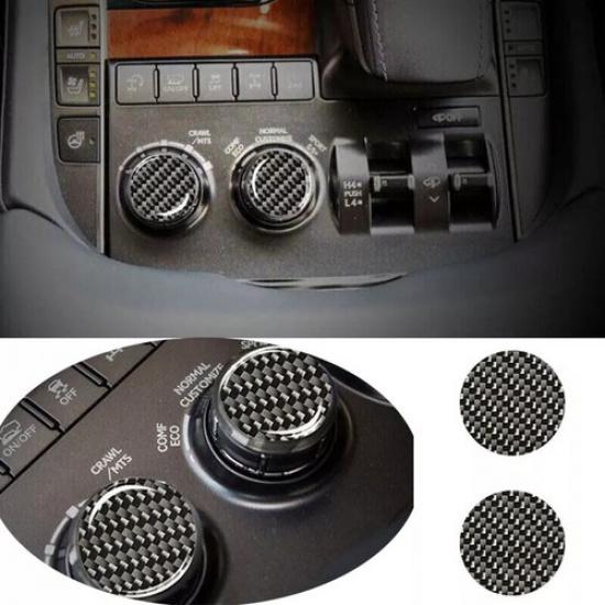 Carbon Fiber Vinyl Central Console AC Knob Cover Trim For Lexus LX570 2016-