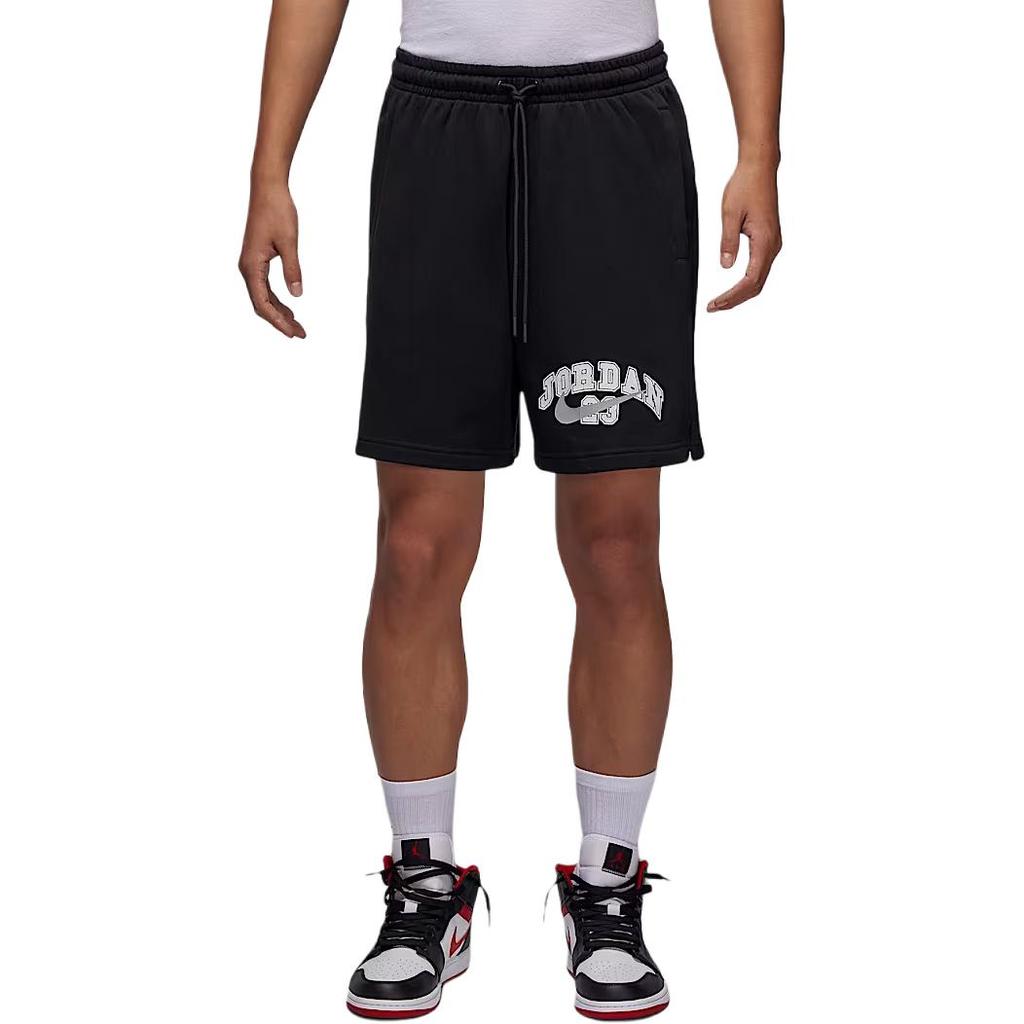 Jordan MVP SS25 Loose French Terry Drawstring Casual Shorts Men Shorts Black Light-Smoke-Grey IB7273010