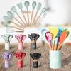 12Pcs Silicone Cooking Utensils Set Wooden Handle Kitchen Cooking Tool Non-stick Cookware Spatula Shovel Egg Kitchenware Beaters