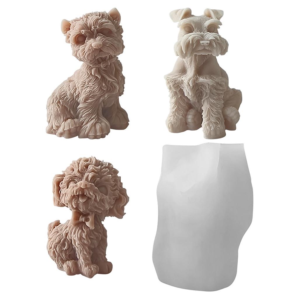 3D Dog Candle Silicone Mold Animal Candle Resin Mould for DIY Aromatherapy Candle Making Mould Soap Home Decorations