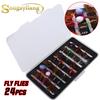 Fly Fishing Lures 24 Pcs with Metal Hooks Lures and Fly Fishing Box Set for Outdoor Fly Fishing