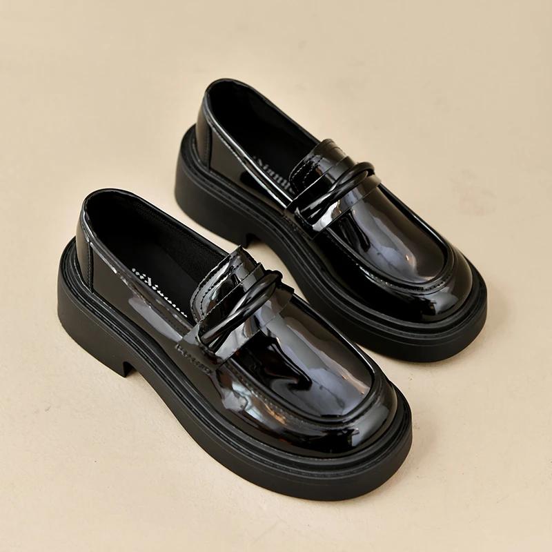 Новые туфли для студентов в японском стиле, туфли в стиле Лолиты для косплея для женщин/девочек, модные черные/кофейные туфли на платформе 2024