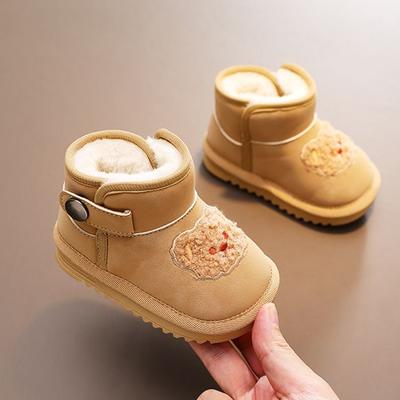 Новые детские зимние сапоги с плюшевым утеплителем и мягкой подошвой для зимней детской хлопковой обуви