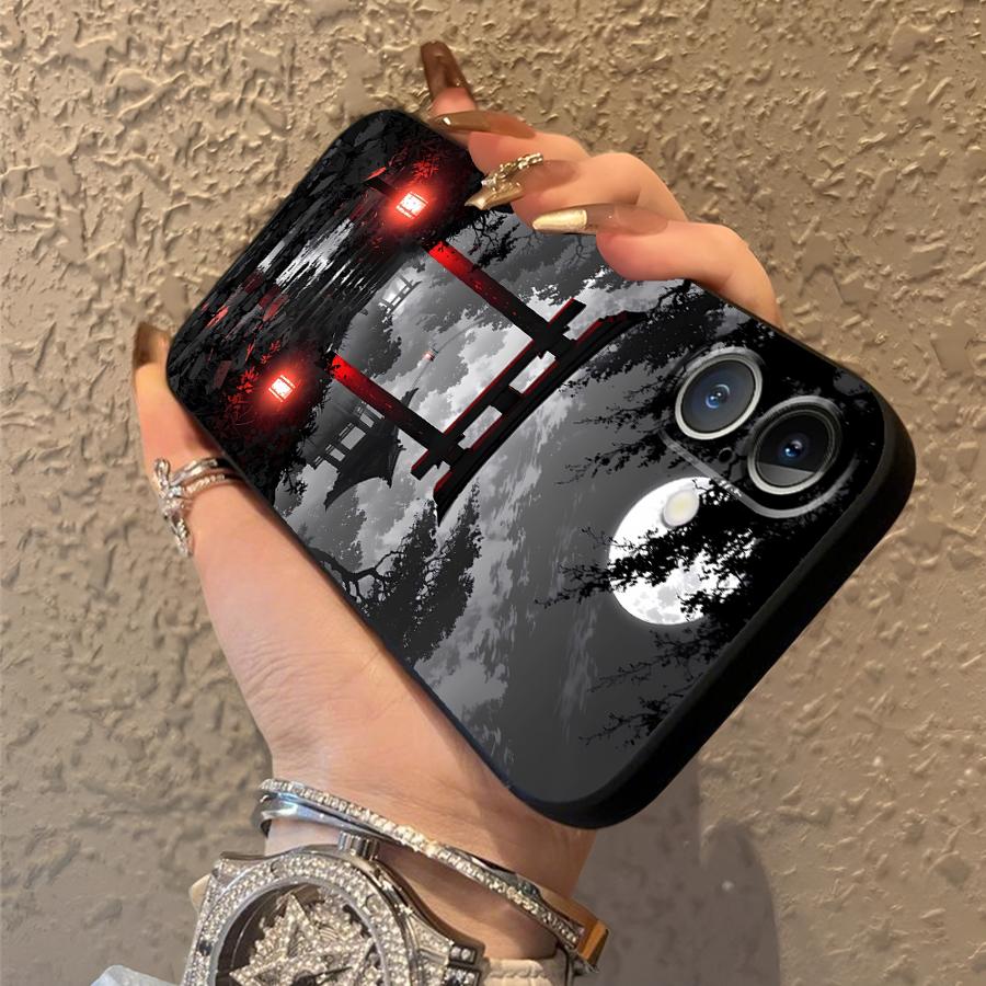 Черный Мягкий Чехол для Телефона для iPhone 13 12 11 17 Pro Max 17Air 7 8 XR 15 16 14 Plus XS Max с Рисунком 'Mountain View'