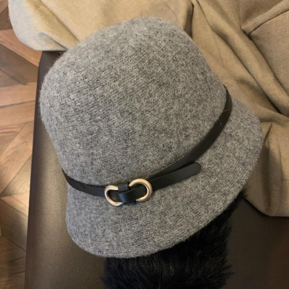 Однотонная женская официальная шляпа Элегантная шляпа-тазик Модная шерстяная шляпа-рыбак для путешествий