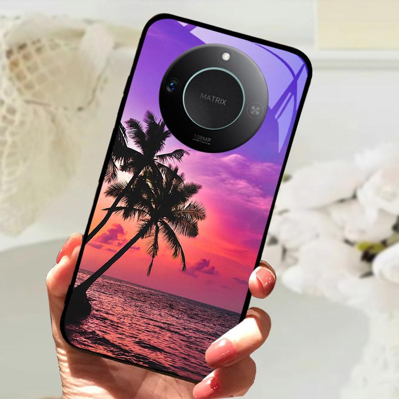 Для Honor X9C Умный Чехол-Крышка Модный Роскошный Крутые Животные Расписанный Fundas Для Honor X9C Умный Закаленное Стекло Задняя Панель Телефона