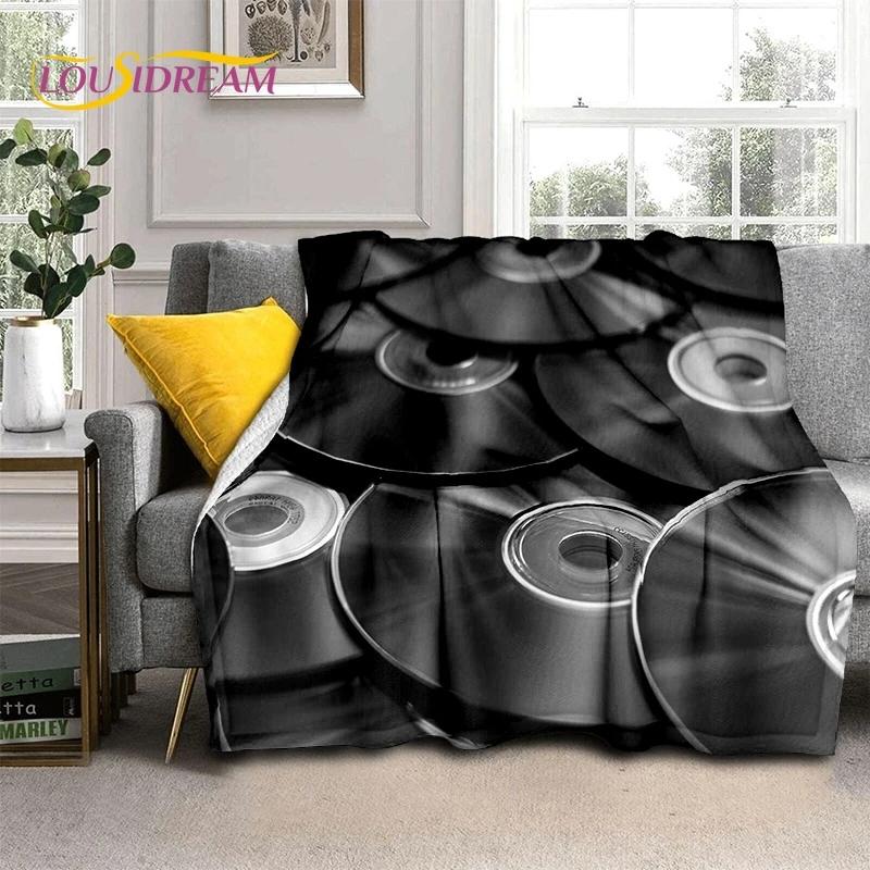 Виниловая пластинка музыка диджей экран лента мягкое фланелевое одеяло для кровати спальни дивана пикника, плед для укрытия на открытом воздухе отдых подарок