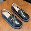 Spring Fall Genuine Leather Loafers For Women Real Cow Leather Shoes Soft Sole Casual Shoes Breathable Daily Slip On Flats