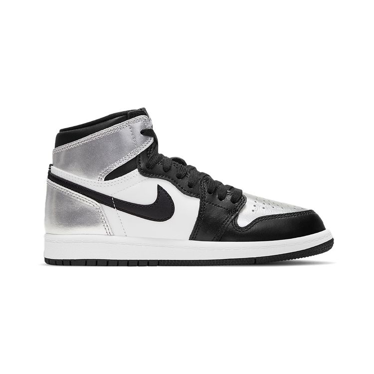 Детские кроссовки Air Jordan 1 Retro High OG PS Silver Toe Черный металлик-серебристый белый CU0449-001