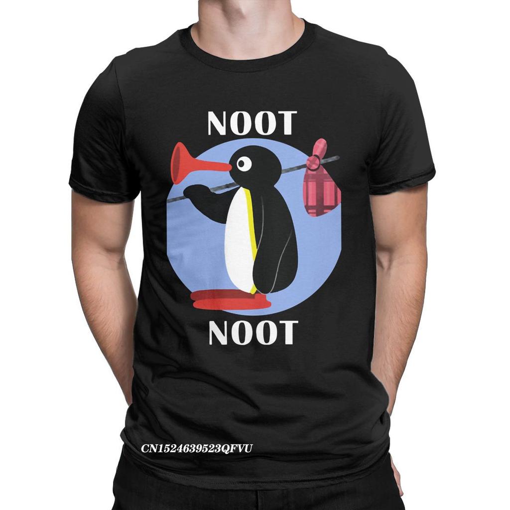 Футболка с Пингуином Noot Noot Мужская Женская Хлопок Винтажные Футболки Круглый Вырез Футболка с Пингвином Одежда в Стиле Харадзюку Классическая - Мужская Летняя...