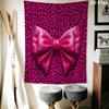 Pink&Black Bow Wall Tapestry Aesthetic Wall Hanging Printed Fabric Blanket Decorative Tapestries for Bedroom Living Room Home Decor