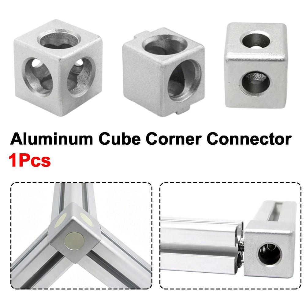 1Pcs Silver Aluminum Cube Corner Connector Aluminum Corner Bracket for DIY Furniture Shelf Assembly