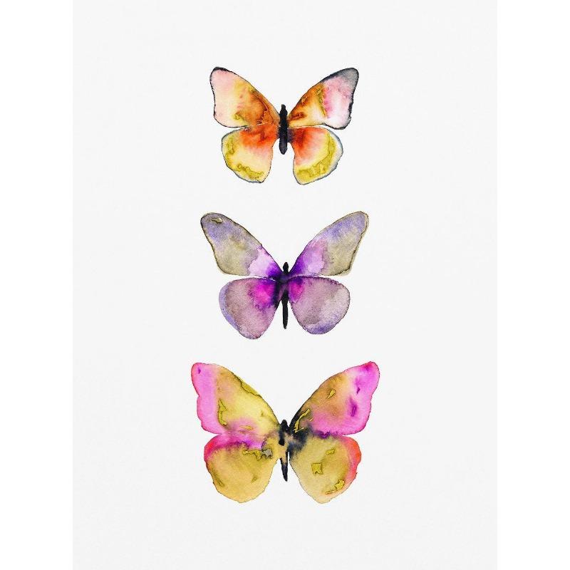 Акварельные насекомые бабочки мотыльки плакат печать пастель насекомое холст картина природа настенное искусство картина детская комната декор