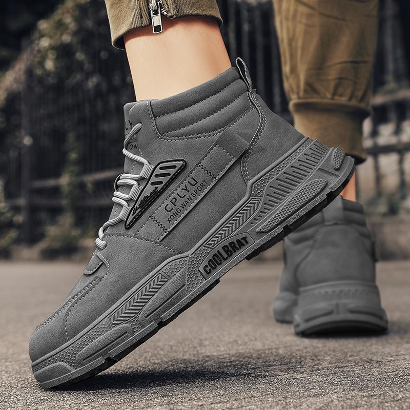 Зимние мужские альпинистские ботинки для активного отдыха, нескользящие, водонепроницаемые, удобные, короткие рабочие ботинки, модная, спортивная, повседневная обувь