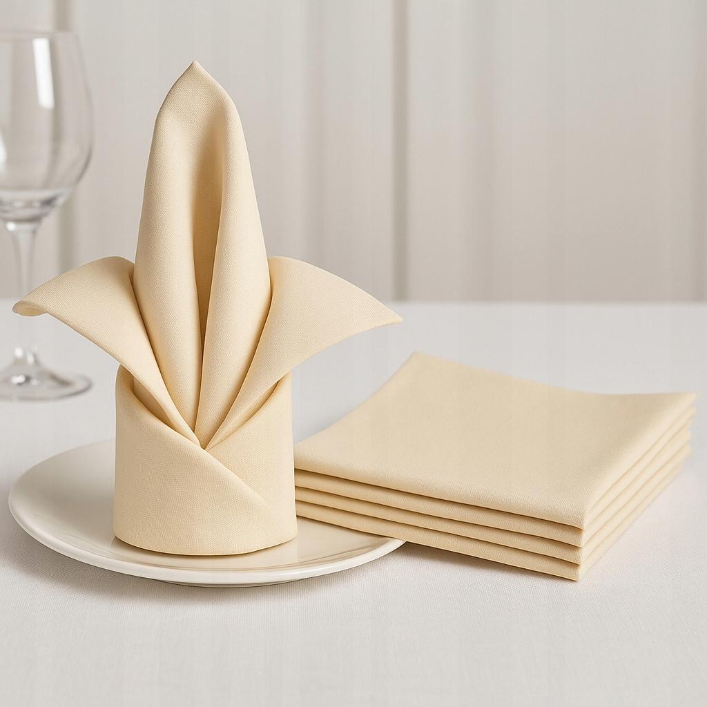 Banquet Napkin 50X50Cm Smooth Fabric 180G Beige
