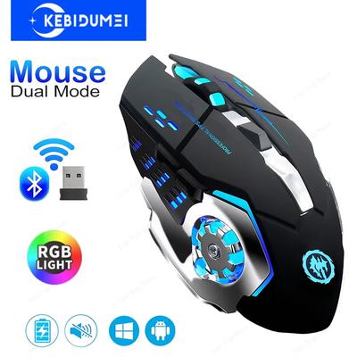2.4G Bluetooth Мышь Игровая Компьютерная Перезаряжаемая Беспроводная Мышь USB Механическая Киберспортивная Подсветка PC Игровая Мышь Для Компьютера