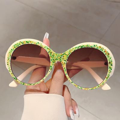 Винтажные круглые солнцезащитные очки Женские Модные Градиентные Многоцветные Уличные Очки Трендовые Стильные Дизайнерские Солнцезащитные Очки