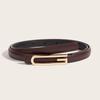 Versatile Metal Slide Buckle Belt Thin Waist Strap Casual Leather Belt