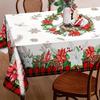 Рождественская Пуансеттия Цветочный Птица Водонепроницаемая Скатерть Декор Стола Зимний Праздник Кухня Обеденный Стол Скатерть Рождественское Украшение