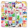 50 Fun Milk Tea Soda No Repeat Sticker Pp Waterproof Decorative Sticker Diy Skateboard Refrigerator Pack