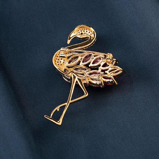 Женская брошь в форме фламинго со стразами, декоративная, противоскользящая, износостойкая, для пальто, воротника, шляпы, шарфа, украшения для одежды, ювелирные изделия для выпускного бала
