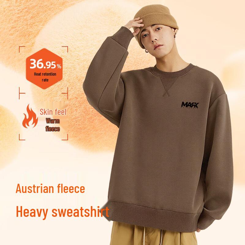 Mark Fairwhale Men's Fleece Lined Loose Fit Round Neck Sweatshirt