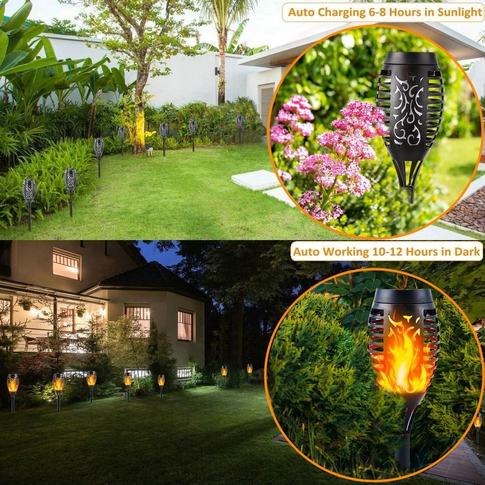 Солнечные мерцающие танцующие огни пламени водонепроницаемые солнечные фонари для наружного сада патио дорожка двор подъездная дорожка декоративные