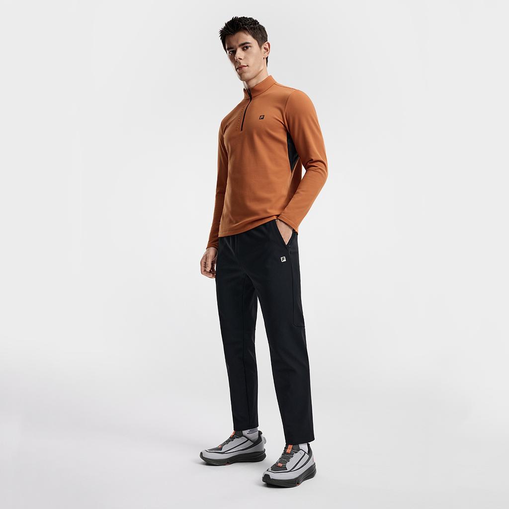 Fila Флисовая версия Теплые Простые Фитнес Повседневные Универсальные Удобные Вязаные Спортивные Штаны Мужские брюки Насыщенно-черный A11M611609FBK