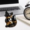 Юшенг Фигурка лисички Ручная резьба Исцеляющий страж Статуэтка лисы Счастливая скульптура животного Украшение для дома и офиса Настольный орнамент