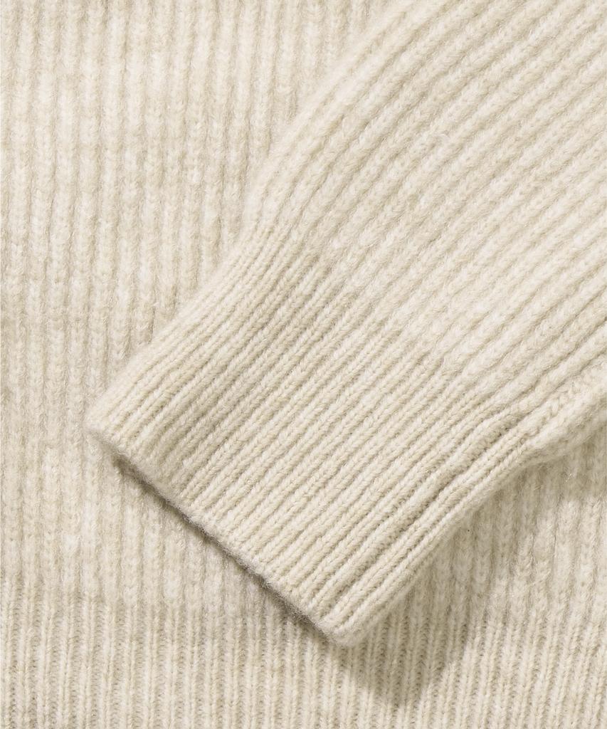 AGOD Hairy Ribbed Knit Cardigan [Oatmeal]