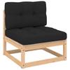 4 Piece Garden Lounge Set with Cushions Solid Pine Wood