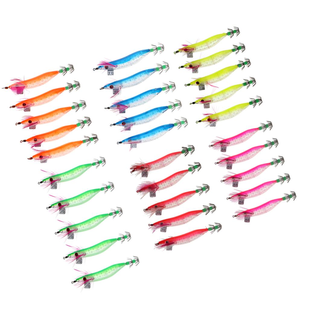 5 Pcs Fishing Artificial Squid Jigs Baits