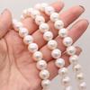 1 нить, натуральные пресноводные жемчужные бусины, 10-11 мм, белые, для изготовления ювелирных изделий, поделок DIY, подарков на день рождения, свадьбу, 36 см