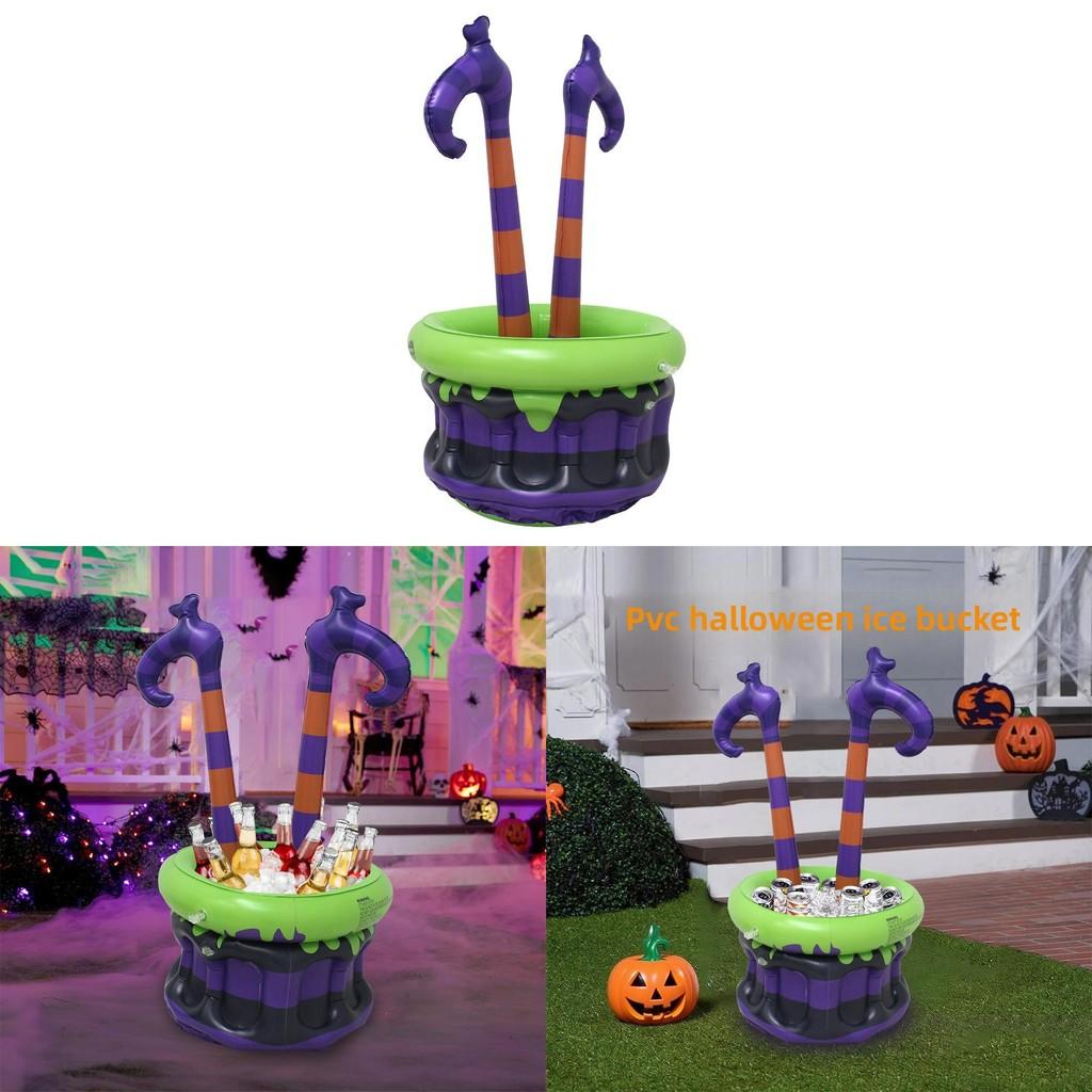 Inflatable Witch Pvc Ice Bucket For Halloween With Cold Drink Toy Dispenser