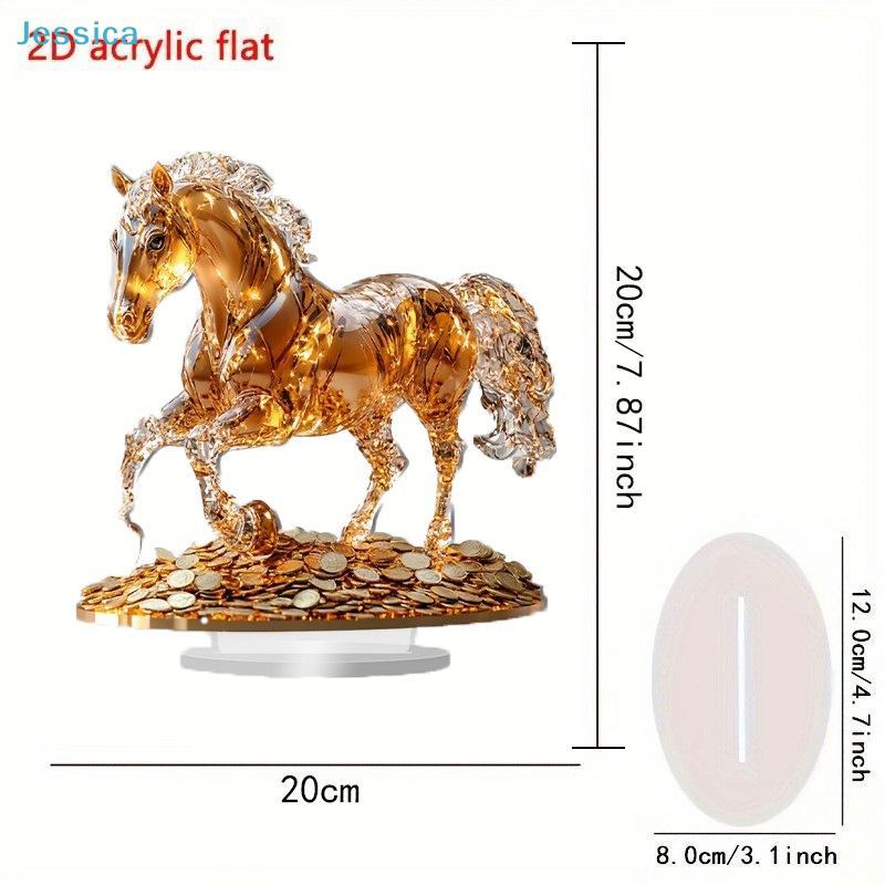 Золотая хрустальная фигурка лошади | Статуэтка для домашнего декора на тему богатства Для настольной полки Счастливый орнамент