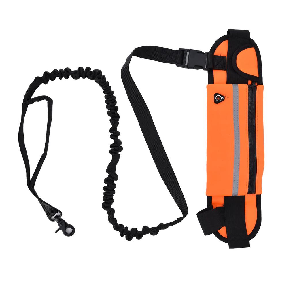 Hands Free Dog Leash Detachable Zipper Bag Reflective Strip Design Hands Free Flexible Waist Dog