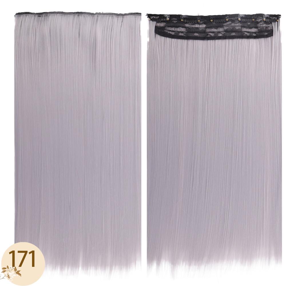 Длинные прямые накладные волосы на клипсе, 24 дюйма, синтетические искусственные волосы для женщин