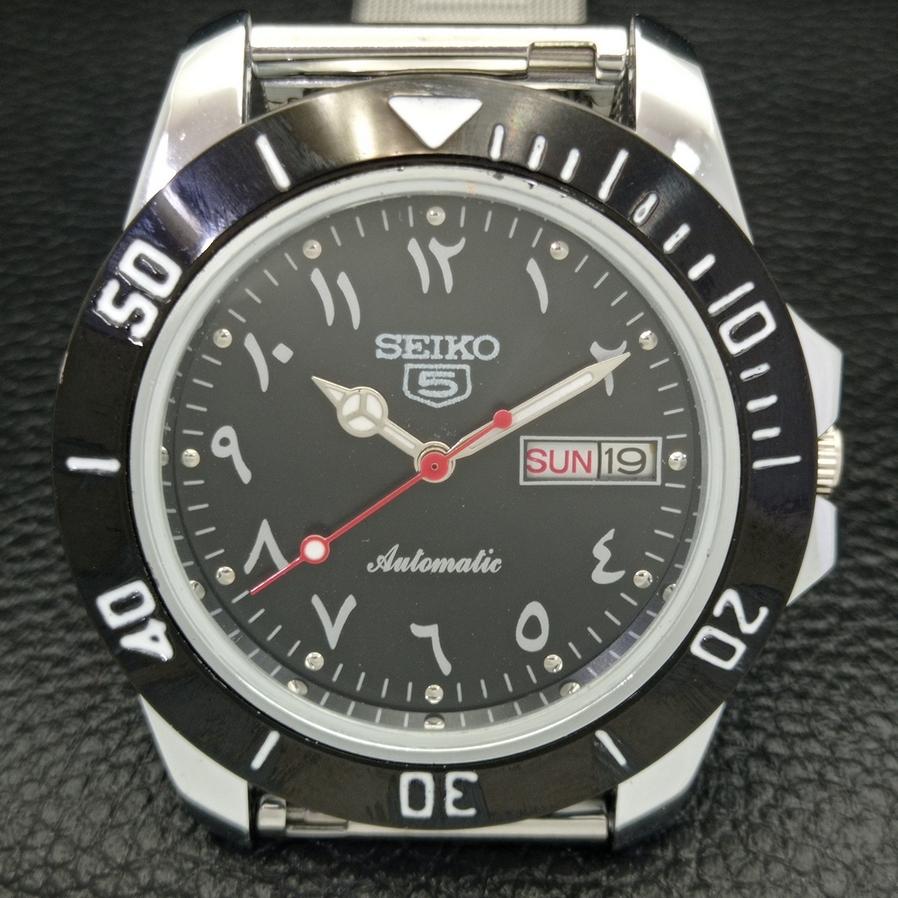 ЯПОНИЯ ВОССТАНОВЛЕННЫЕ SEIKO 5 МУЖСКИЕ 6309A АВТОМАТИЧЕСКИЕ ЧАСЫ С ЧЕРНЫМ ЦИФЕРБЛАТОМ В АРАБСКОМ СТИЛЕ a426414-2