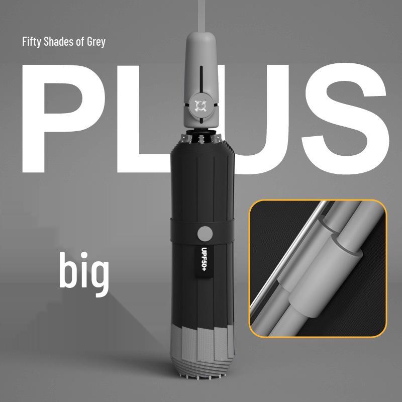 Очень большой ветрозащитный штормовой зонт с несколькими спицами и защитой от солнца, покрытие из черного клея, для дождя или солнца, складной для мужчин и женщин