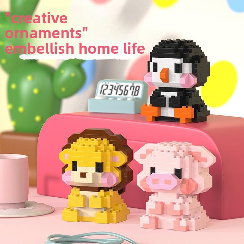 Animal Cat Bricks Constructor Set Micro Building Blocks Children Toy Adult Particle Building Block Dog Mini Toys Home Decoration