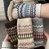 Retro Coffee-colored Socks for Women In Autumn and Winter, Ethnic Style, Thick and Warm Wool and Cotton Socks, Long Socks for Winter
