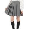 School Student Pleated Car School Girls E210 Gray [Eiza] Skirt, Pleated, Uniform, Skirt, Plain, Folds, (S, 42cm)